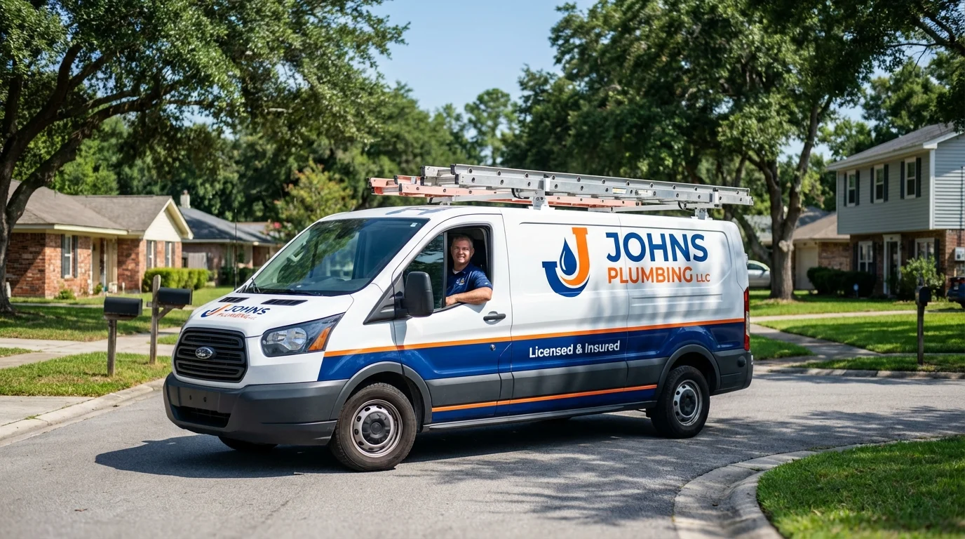 Johns Plumbing LLC service van in Wartburg, TN