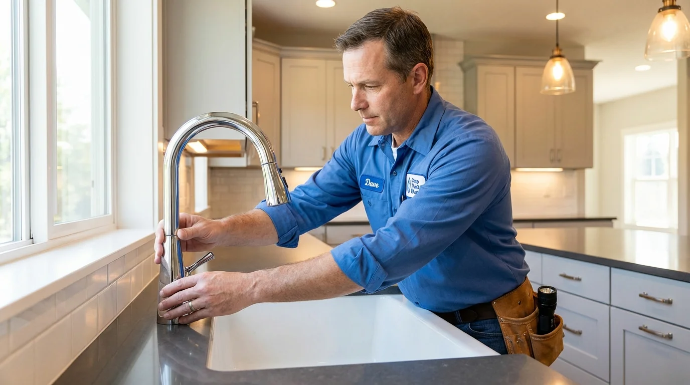 Kitchen faucet installation by Johns Plumbing LLC in Wartburg