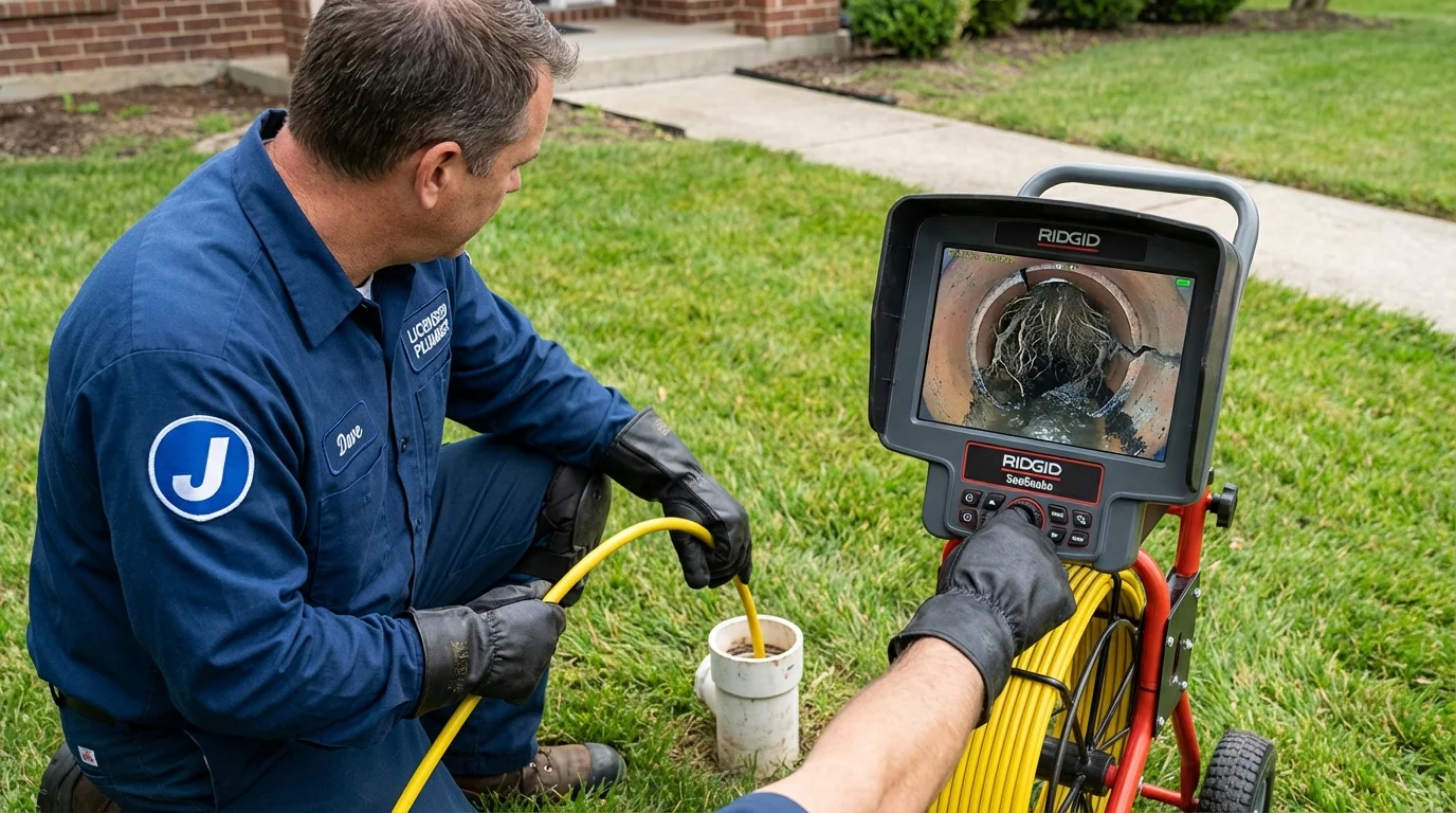 Sewer camera inspection being performed by Johns Plumbing LLC in Wartburg