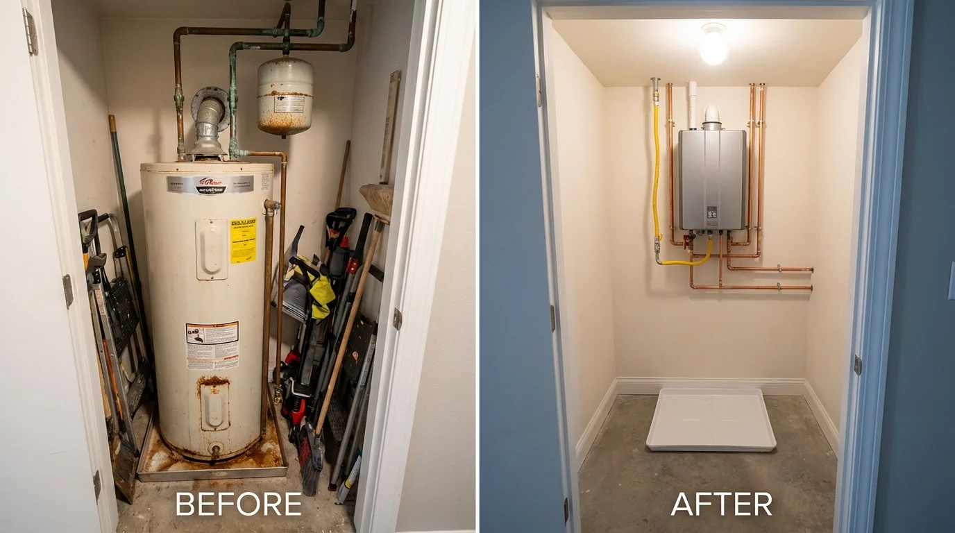 Tank water heater versus wall-mounted tankless unit comparison for Wartburg, TN homeowners